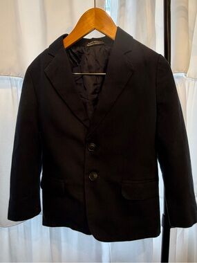 Nautica Boys Long Sleeve Single Breasted  Navy Jacket Blazer Size 4T/4